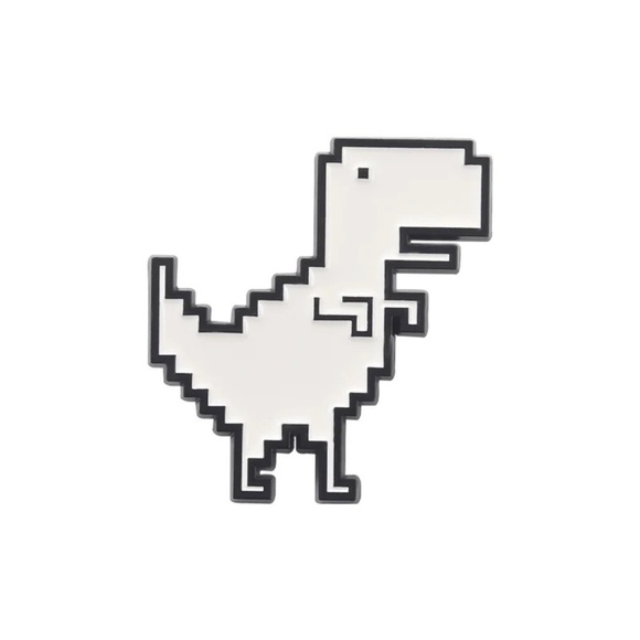 Pixel T-Rex Enamel Pin – Funny Geek Dinosaur Brooch - Picture 1 of 7